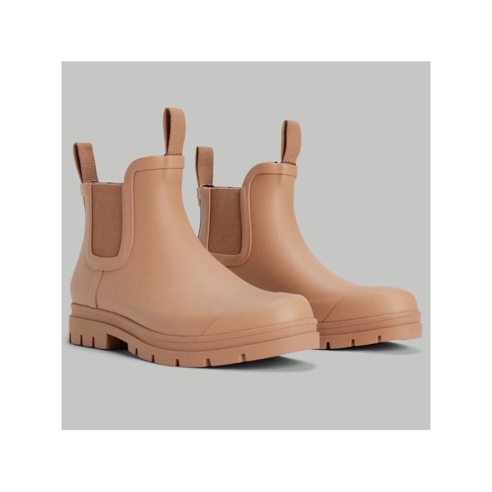 Everlane Rain Boot Tawny Brown Tan Lug Sole Chelsea Boot Size 9 NWOB Chic - Picture 8 of 8